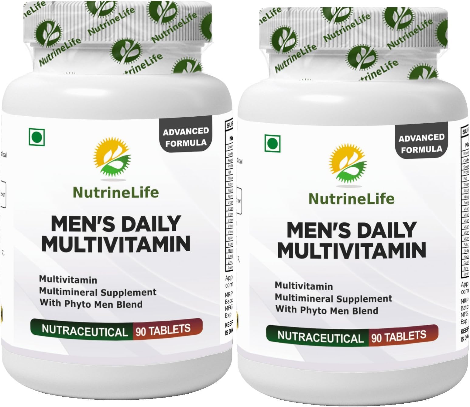 NutrineLife Multivitamin For Men Supplement Men,s Daily With Multivitamin, Essential Minerals, Phytonutrients, Antioxidants with Phyto Men Blend, 90 Tablets (Pack of 2)