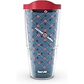 Tervis Marvel - Captain America Shield Grid Made in USA Double Walled Insulated Tumbler Travel Cup Keeps Drinks Cold & Hot, 24oz, Classic