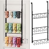 SWTYMIKI 3-Tier Water Bottle Organizer – Over the Door Stanley Cup Holder, Cup Organizer for Door or Wall Mount Option, Stanley Accessories for Pantry, Dorm, Office, RV Use, Black