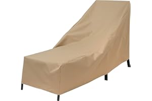 Modern Leisure Basics Patio Chaise Lounge Chair Cover - Weather-Resistant Fabric - Furniture Protection Perfect for Patio, Deck, and Porch - 76" L x 27" W x 30" H - Khaki - 1-Pack - 2023 Model