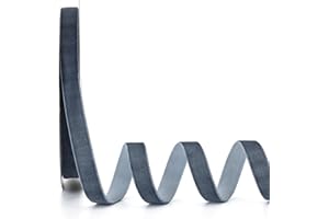 Ewaymado Dark Dusty Blue Velvet Ribbon 5/8 Inch x 20Yd,Great for Gift Wrapping,Hair Bows,Christmas,Wedding Party Decoration(5/8" Dark Dusty Blue)