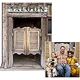 AOSTO 5x7ft Backdrop Background Barn Door Photography Background Western Saloon Doors Backdrop Western Country Old Wild west Party Decorations Z-34