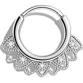 Jewseen 16G Septum Ring - 316L Surgical Steel Septum Piercing Jewelry Gold Septum Clicker Daith Piercing Jewelry Surgical Steel Daith Earring for Women Men