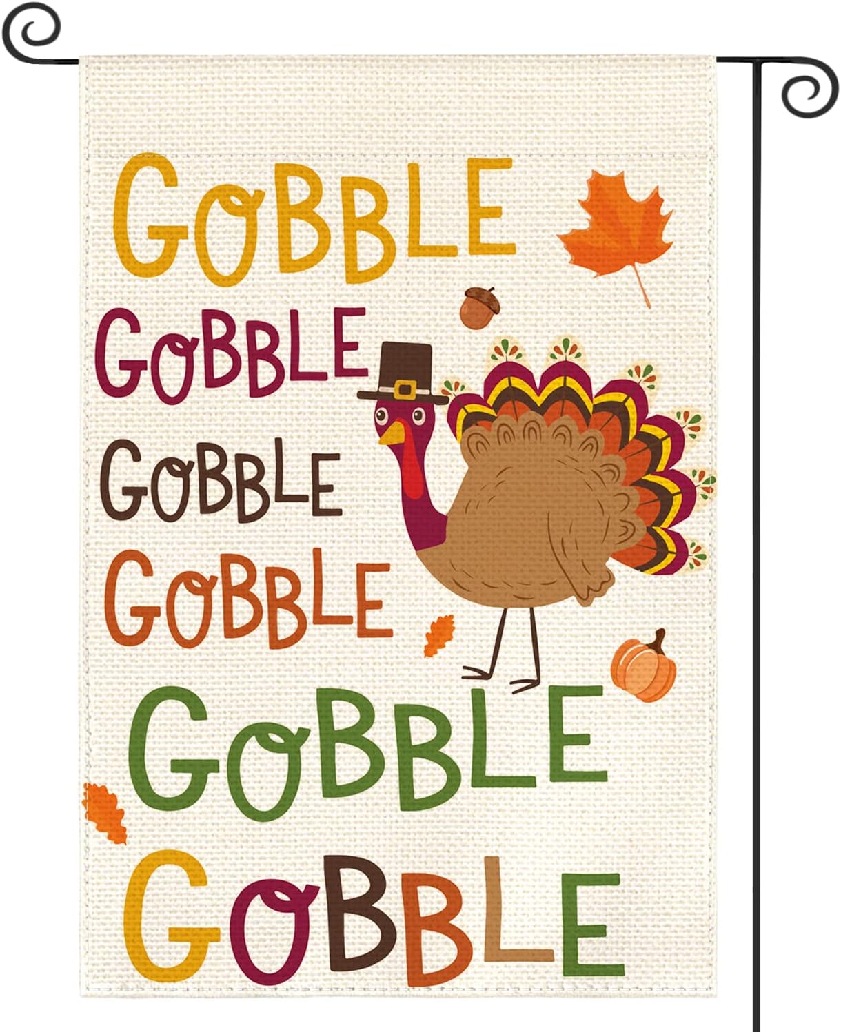 Flags - AVOIN colorlife Gobble Gobble Turkey Garden Flag 12 x 18 Inch Double Sided, Fall Thanksgiving Yard Outdoor Decorative Flag