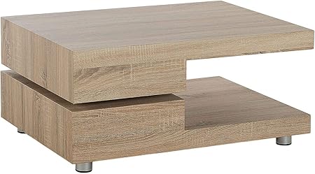 Beliani Modern Contemporary Coffee Table Swivel Open Storage Light Wood Parker Beliani Amazon Co Uk Kitchen Home
