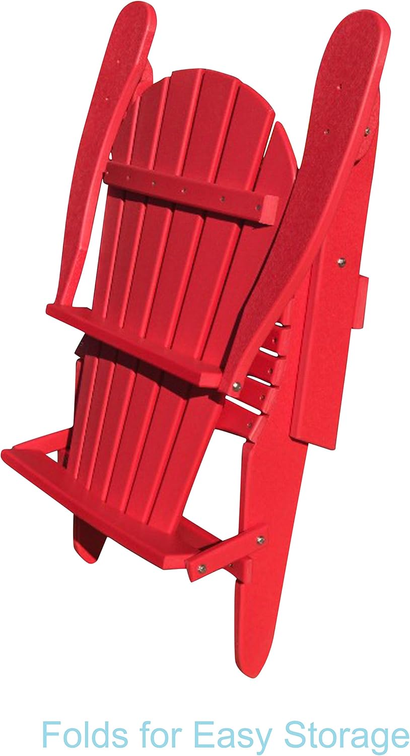 Phat Tommy Recycled Poly Resin Folding Adirondack Chair – Durable and Eco-Friendly Armchair. This Patio Furniture is Great for Your Lawn, Garden, Swimming Pool, Deck. : Garden & Outdoor