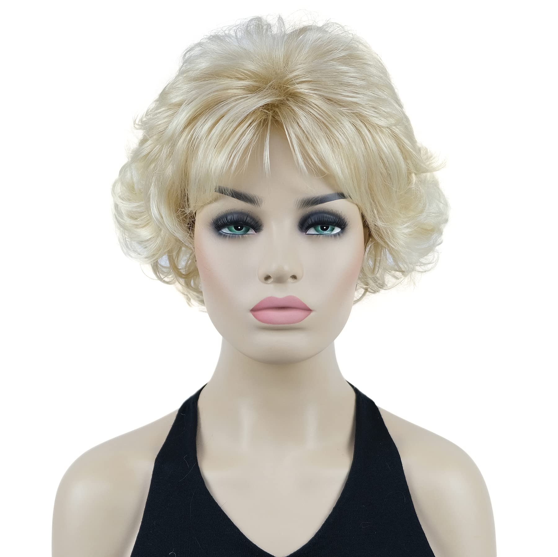 Lydell 8" Short Curly Women Wigs Soft Shaggy Layered Classic Cap Full Synthetic Wigs (24BT613)