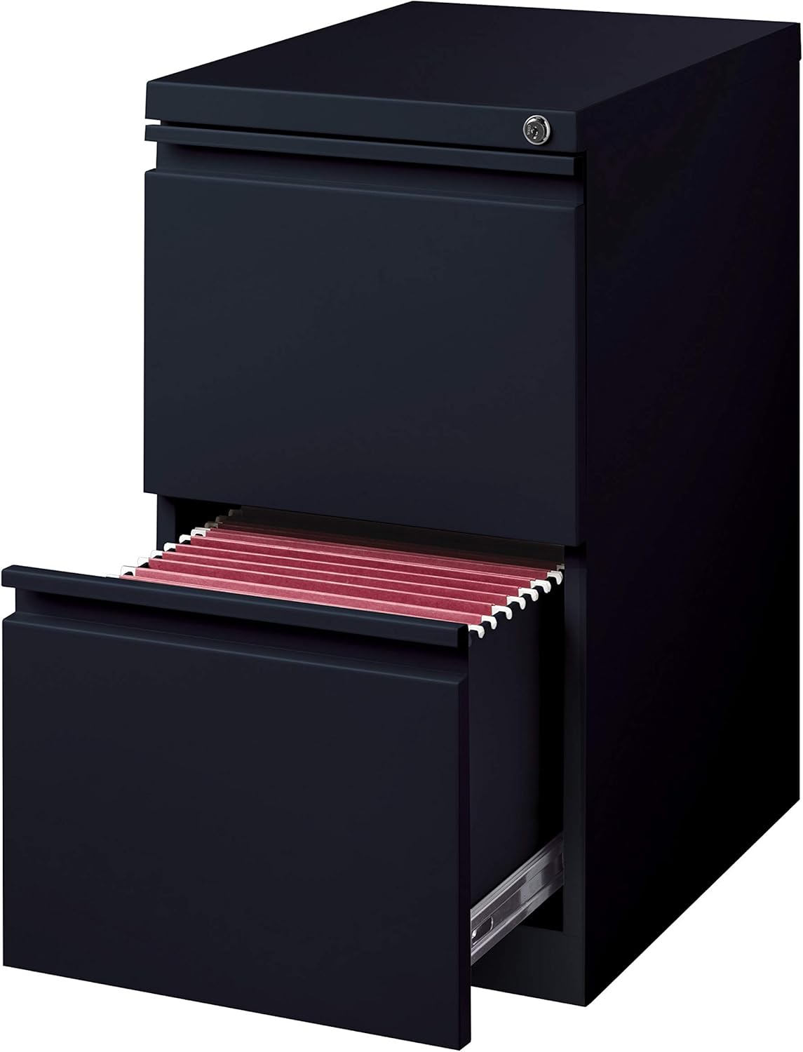 Office Dimensions 20-inch Deep 2-Drawer File with Full Width Pull Mobile Pedestal, Black: Furniture & Decor