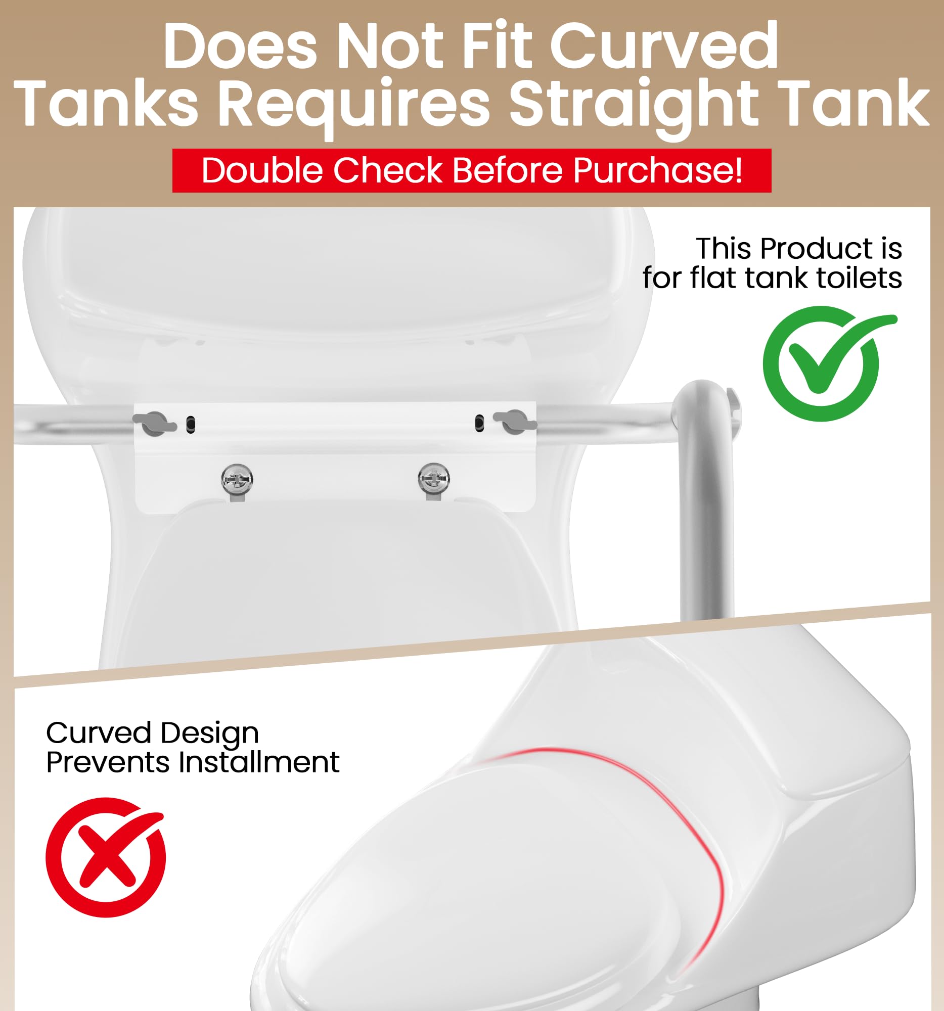 HOMLAND Toilet Safety Rail for Seniors with Adjustable Height & Width, Toilet Safety Frame with Handles, 350LB Toilet Support Rail for Handicap and Disabled, Grey