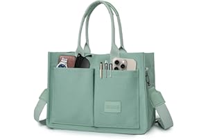 MINGRI Canvas Tote Bag for Women,Everything Tote Bag With Pockets,Crossbody Tote Bags for Work,Large Shoulder Tote Bag