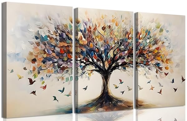 QENUNDME 3PCS TREE OF LIFE CANVAS WALL ART...