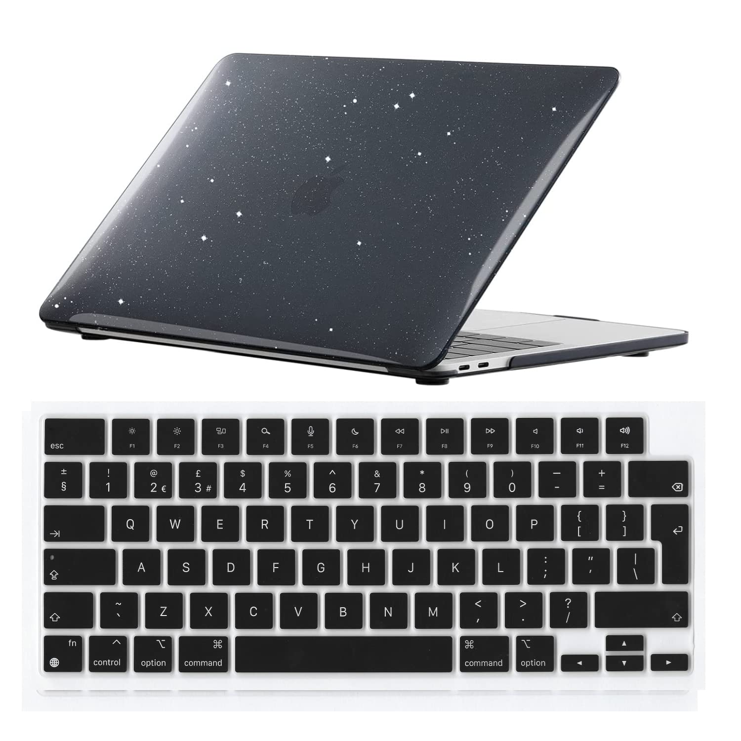 Se7enline Compatible with Best MacBook Pro Case 16 inch 2021 2022 2024 2023 M4 M3 M2 M1 A2485 A2779 A2991 A3403 Crystal Glitter Bling Shining Laptop Hard Shell Case with Keyboard Cover Skin,Black