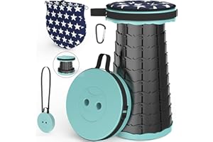 ALEVMOOM Upgraded Folding Stool with Cushion,Portable Collapsible Retractable Stool,Outdoor Chair,Yet More Sturdy Load Capacity 440lbs for Camping Garden Fishing Hiking BBQ with Carry Bag