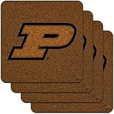 Purdue Boilermakers Logo Secondary Low Profile Novelty Cork Coaster Set