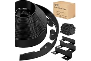 YUYIUS Landscape Edging - Garden Edging Border 40FT 2IN Tall with 60 Stakes, No Dig Lawn Edging for Landscaping for Garden Bed, Yard, 0.15" Thick Flower Bed Border Edging with Connector for Outdoor