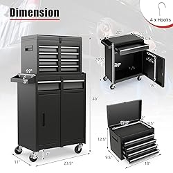 Goplus Tool Chest, 5 Drawers Rolling Tool Cabinet