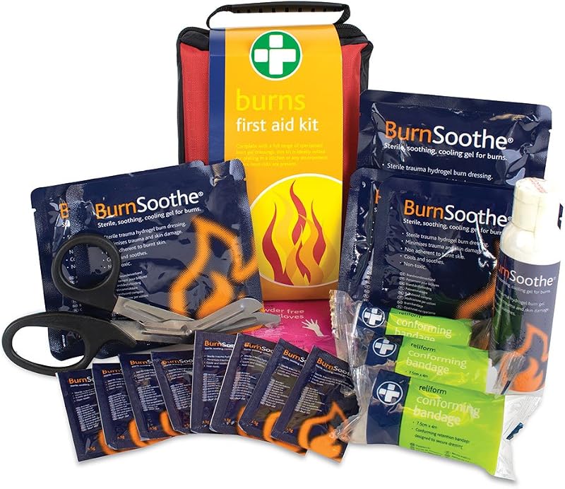 Reliance Medical Burn First Aid Kit Red Stockholm Bag Relabel Dressings