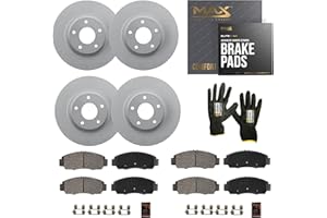 Max Advanced Brakes Front & Rear Brake Kit Compatible With 2018 2019 2020-2023 Jeep Wrangler Unlimited Rubicon Sahara Replace