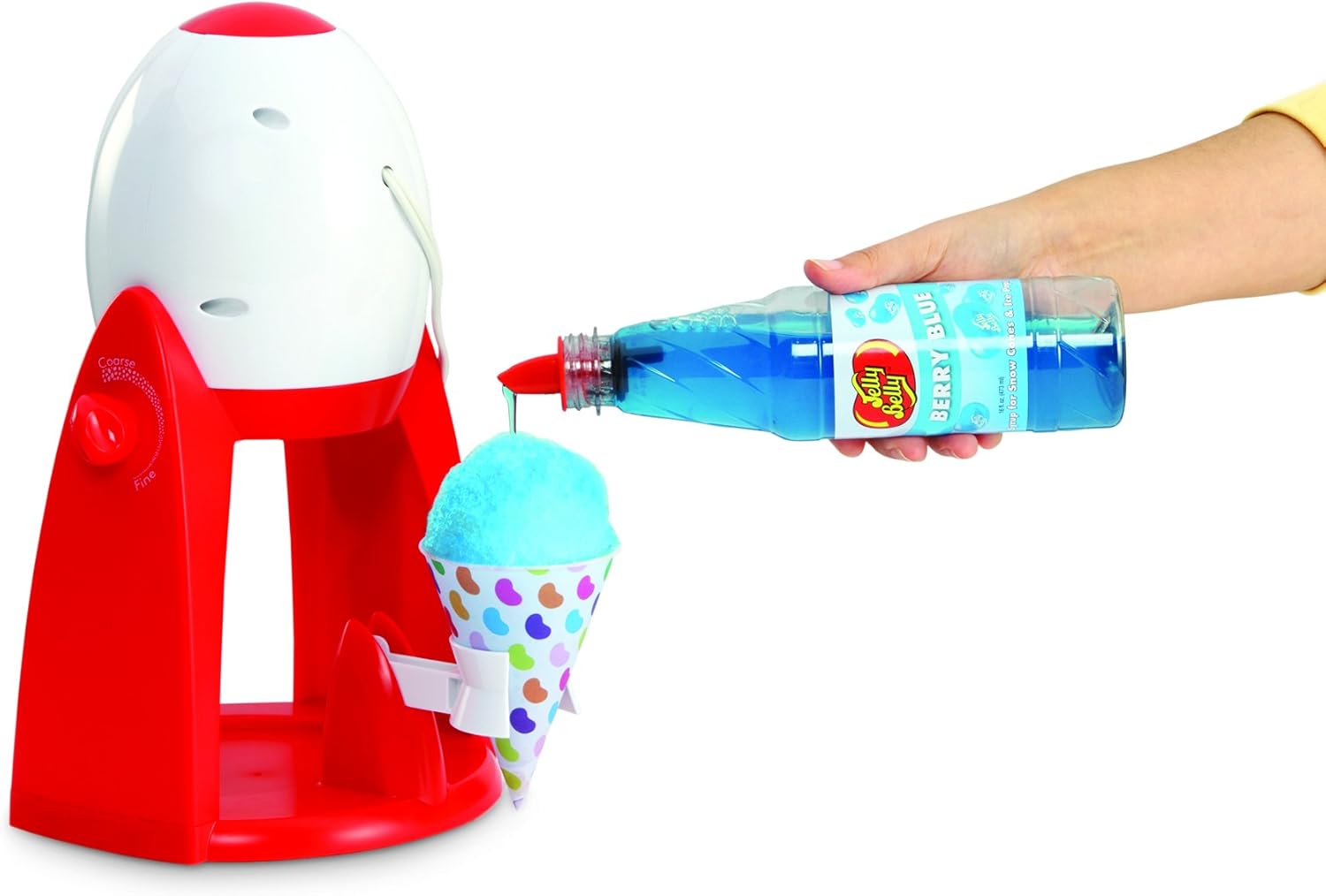 Jelly Belly JB15335 Electric Ice Shaver Snow Cone Maker, 3Piece, Red