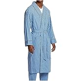 Nautica mens Long Sleeve Lightweight Cotton Woven Robe