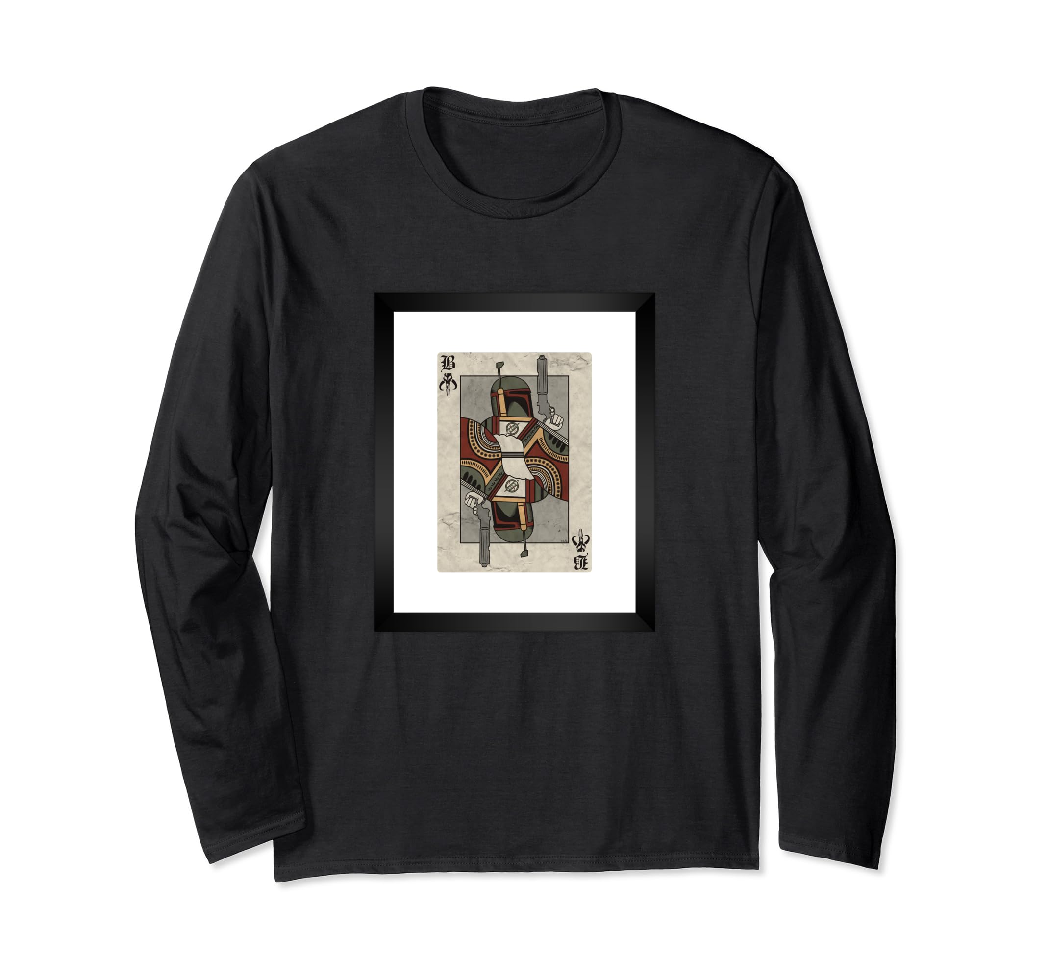 Star Wars Boba Fett Playing Card Long Sleeve T-Shirt