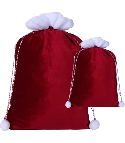 Tudio De Un Saco De Terciopelo Rojo Lleno De Regalos Foto De Archivo
