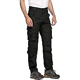 AKARMY Men's Lightweight Hiking Pants, Outdoor Quick Dry Ripstop Cargo Pants, Multi-Pocket Camo Casual Work Pants
