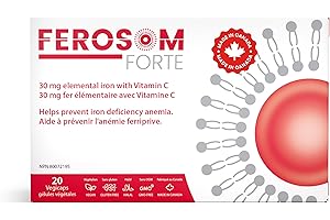 Ferosom Forte LCE Liposomal Iron – Iron Supplement Capsule – 30g Elemental Iron with Vitamin C – One-A-Day Easy to Swallow Ir