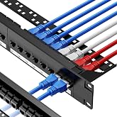 CableGeeker Cat 6 24-Port Ethernet Patch Panel, 10Gbps, 1U 19-Inch | 24 removable RJ45 couplers, tool-free installation, detachable cable back bar for racks, cabinets, and server rooms