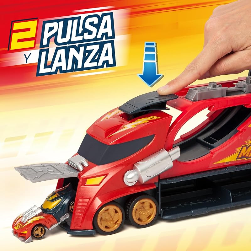 Mix ´N Race Thunder Truck– Camión Lanzador con 3 acciones en 1. Incluye 1 vehículo T-Racer Mix ´N Race Exclusivo, Zona para Montar vehículos, Tirador para lanzarlos y Espacio para 7 Coches — foto 7 de 8
