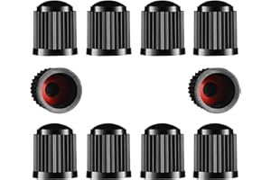 Tire Valve Stem Cap, 10pcs Cars Bike Tire Stem Dust Covers for SUV Bicycle Motorbike Trucks(Black)