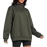 THE GYM PEOPLE Women's Oversized Sweatshirt Half Zip Fleece Pullover Long Sleeve Workout Tops