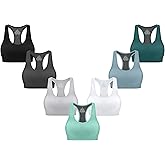 MIRITY Women Racerback Sports Bras - High Impact Workout Gym Activewear Bra Pack of 7
