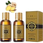 2PC (60ml) Belly Drainage Ginger Oil, Slimming Tummy Ginger Oil, Ginger Oil Lymphatic Drainage Massage, Ginger Essential Oil 