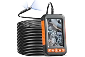 VEVOR Inspection Camera with Light, Screen Industrial Borescope, 1080P HD Split Screen, LED Lights Scope Camera for Automotive, Plumbing (4.3inch IPS Screen-49.2FT)
