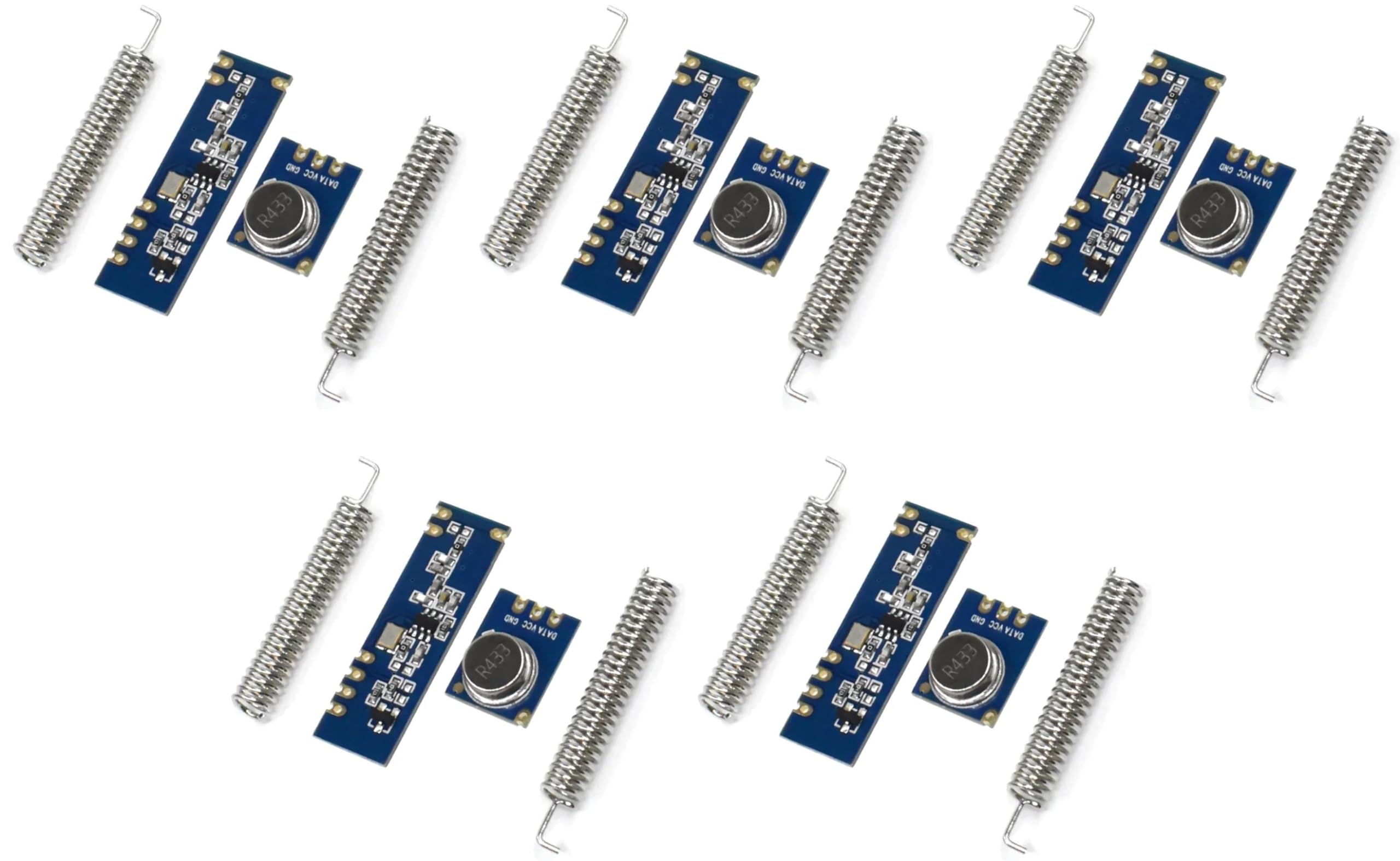 TECNOULAB 5 pcs ASK STX882 Transmitter + SRX882 Receiver + 2 pcs Antennas 433MHz 100 meters