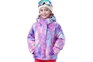 MONTFLIX Kids Ski Jacket Waterproof Warm Winter Snow Coat With Hooded Outdoor Snowboarding Skiing Jackets for Girls Boys