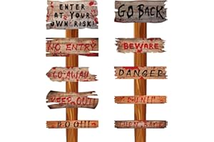 CUIXINCLT 20pcs Halloween Yard Signs Indoor Outdoor Scary Warning Beware Yard Directional Sign Halloween Photo Props for Horror Party Supplies Decor