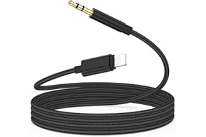 Audio Cable Lightning to 3.5mm Aux Cable, 3FT Nylon Braided Stereo Jack Headphone Adapter for iPhone iPad Compatible with iPh