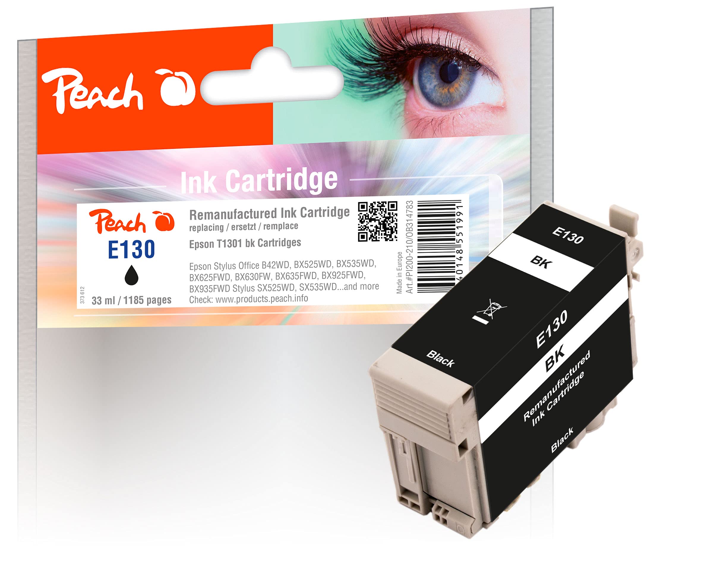 Peach PI200-214 Multi Pack Cartridge for Epson T1305 (T1301, 1302, 1303, 1304)