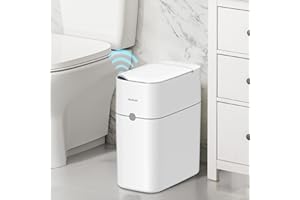 MOPALL Automatic Motion Sensor Bathroom Trash Can with Lid, 3 Gallon Smart Garbage Can, Touchless Trash Can Slim Small Trash Bin Waterproof Wastebasket for Toilet Bedroom Office Kitchen Living Room RV
