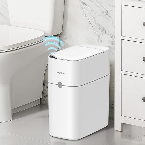 MOPALL Automatic Motion Sensor Bathroom Trash Can with Lid, 3 Gallon Smart Garbage Can, Touchless Trash Can Slim Small Trash Bin Waterproof Wastebasket for Toilet Bedroom Office Kitchen Living Room RV