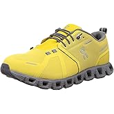ON Men's Cloud 5 Waterproof Sneakers, Mustard/Rock, 9.5
