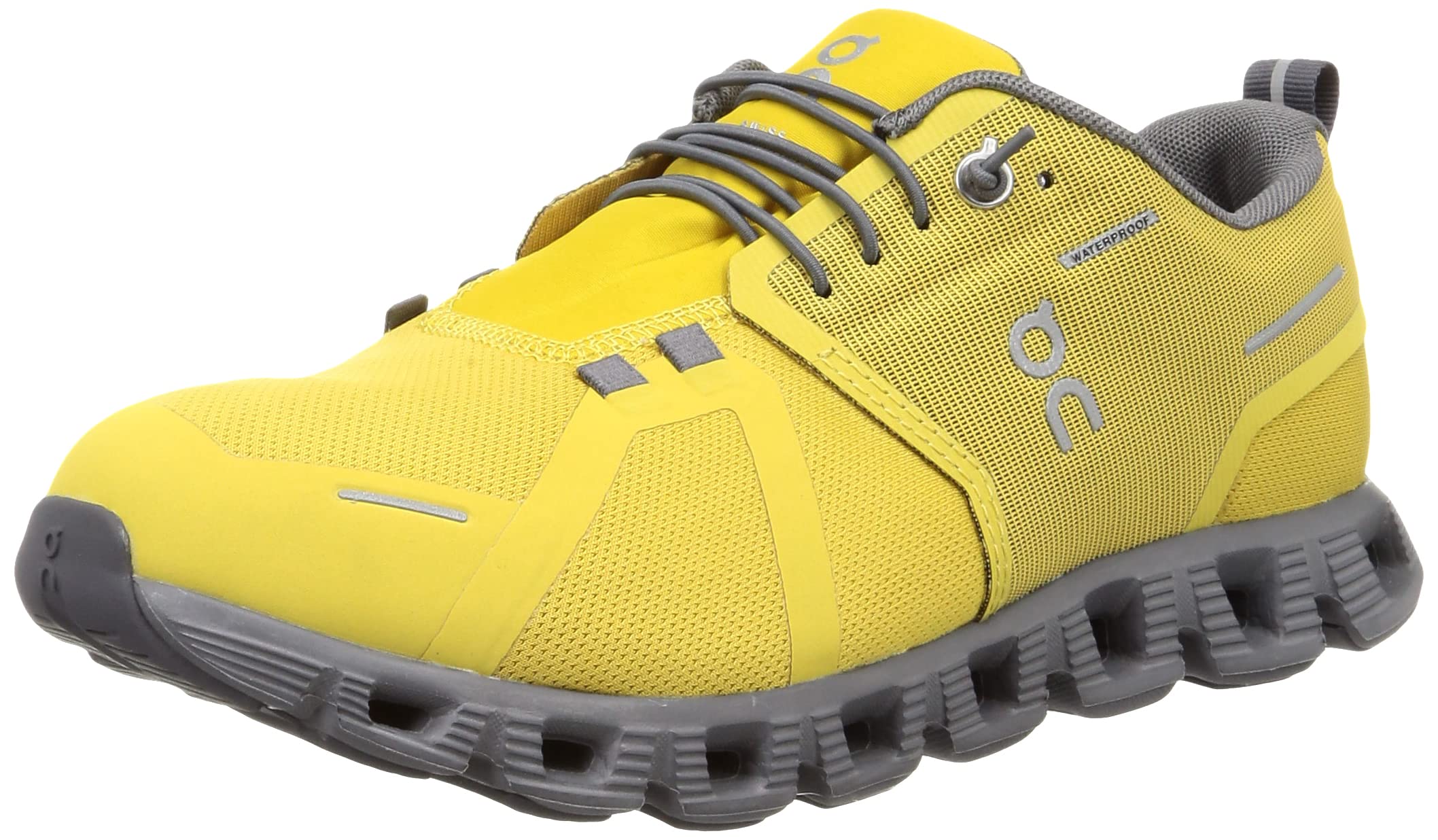 Photo 1 of (Size 9) ON Men's Cloud 5 Waterproof Sneakers, Mustard/Rock, 
