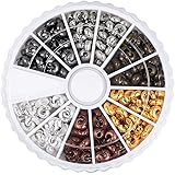 Pandahall 1Box/250pcs 6 Colors 4mm Brass Half Round Open Crimp Beads Covers Knot Covers Beads End Tips for Jewelry Makings An