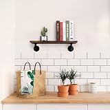 BEJOY 4pcs Heavy Duty Pipe Shelf Brackets 15cm Rustic Black Iron view 6