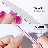 Fandamei 10 Pcs Nail File Set 5 Shapes 100/180 Grit Emery Boards Acrylic Gel view 6