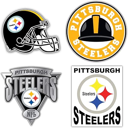 Qualityprint Pittsburgh Steelers Set Von 4 Nfl Fussball Autoaufkleber Aufkleber 12 7 Cm Langere Seite Amazon De Kuche Haushalt