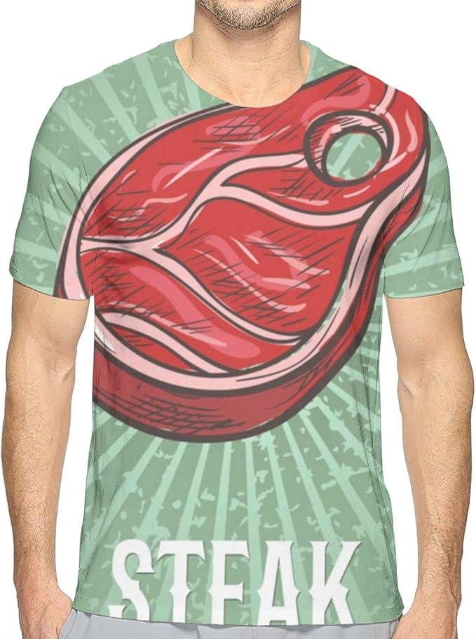 Men's Tee Beef Steak Crewneck TShirt Comfortable Top Amazon.de Bekleidung