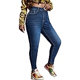 Vaimti Plus Size Casual Work High-Rise Skinny Jeans